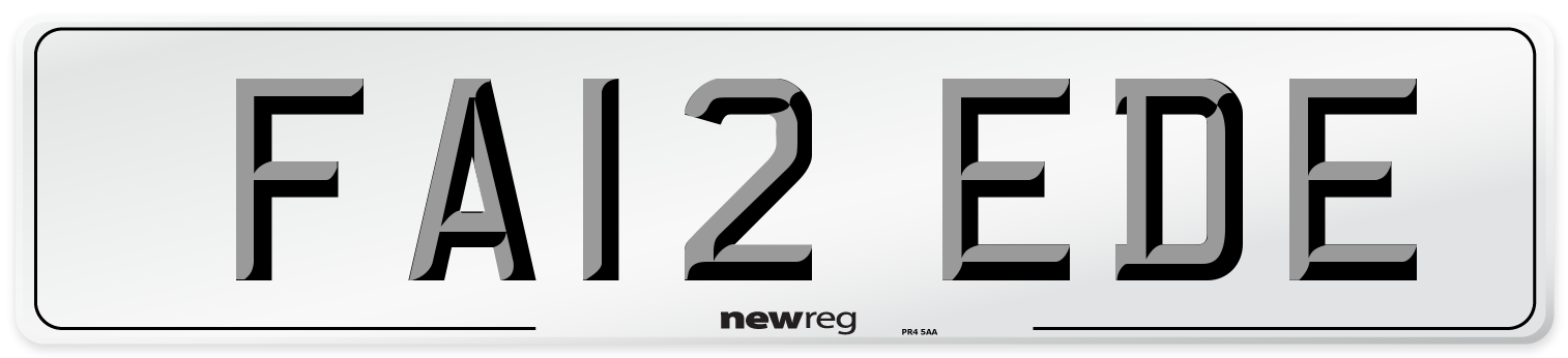 FA12 EDE Number Plate from New Reg